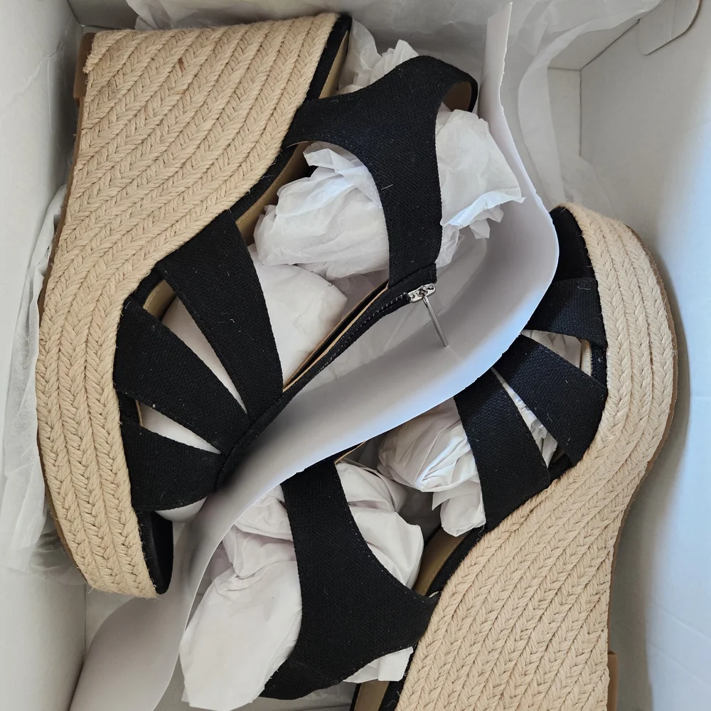 Michael Kors Black Wedge Sandals - Picture 6 of 7